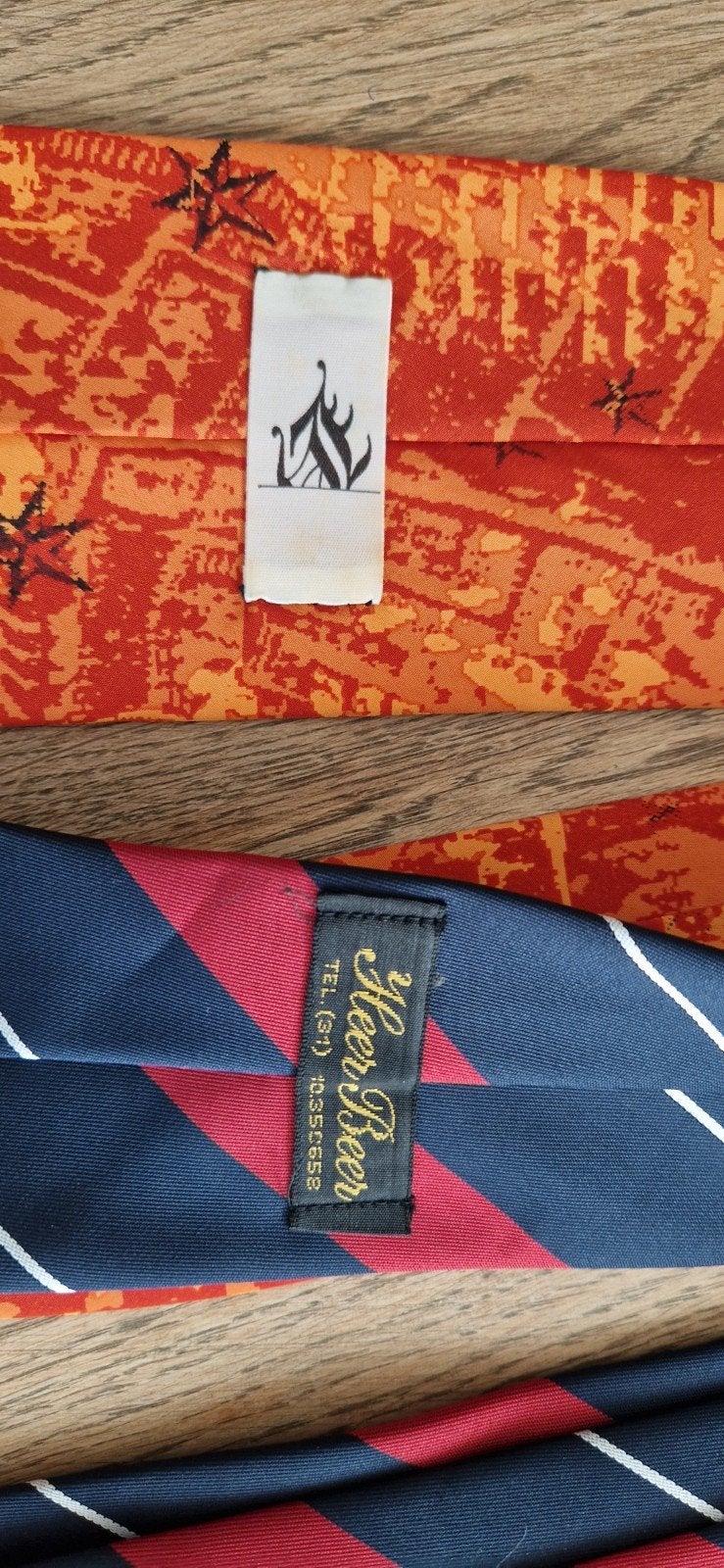 2 Vintage Maritieme Stropdassen – Vinci Zeekaart & Heerema, Verzamelen, Ophalen of Verzenden, Zo goed als nieuw, Overige typen