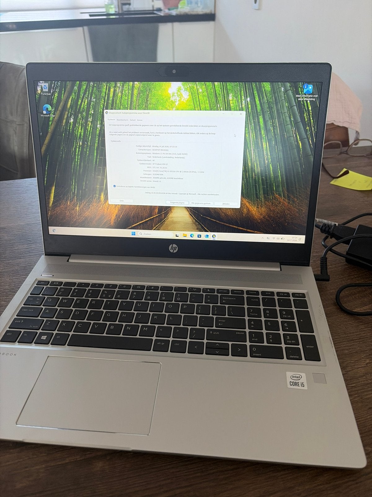 HP ProBook 450 G7 i5-10210U 8GB RAM 256GB SSD, 2 tot 3 Ghz, 8 GB, Ophalen of Verzenden, Zo goed als nieuw