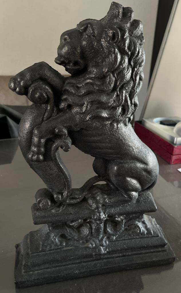 antieke gietijzeren 'Lion Rampant'deurstopper late 19e eeuw., Antiek en Kunst, Ophalen of Verzenden
