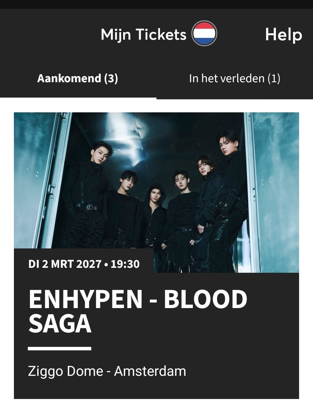 gezocht 1 ticket vak 106 rij 12, stoel 213/215, Eén persoon