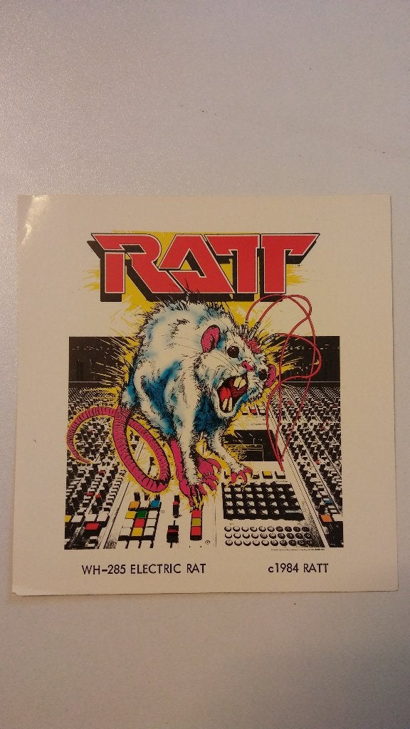 Ratt electric Rat vintage heavy metal sticker band RARE, Ophalen of Verzenden, Zo goed als nieuw, Overige typen