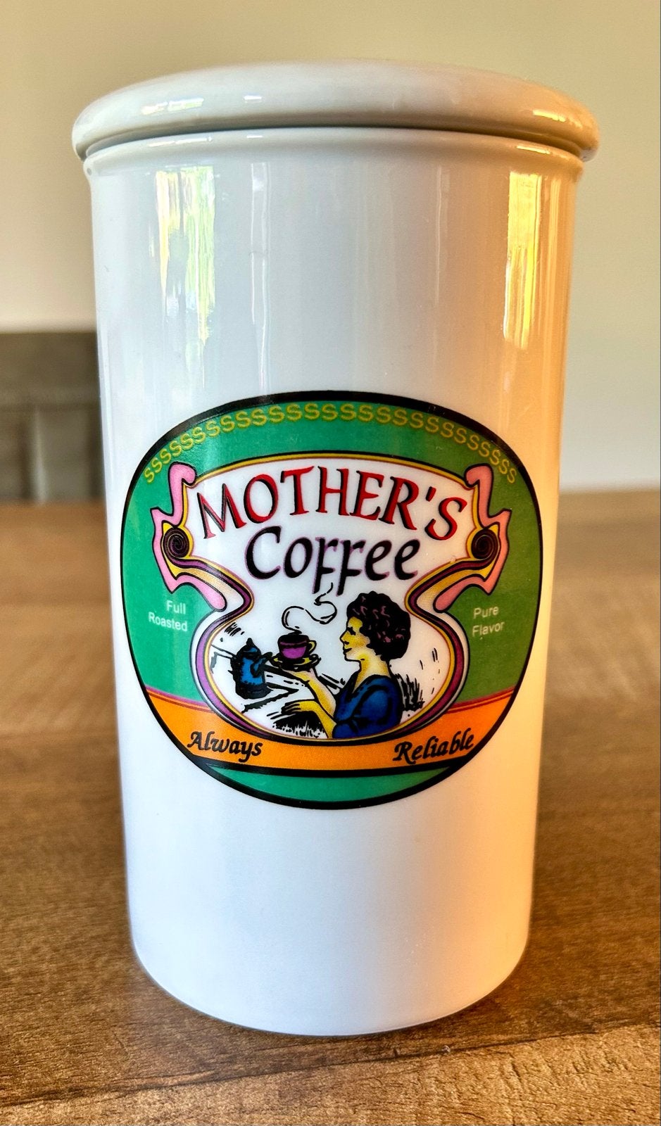 Keramieken bewaarpot 'Mother's Coffee' van L. Dake & Zn, Ophalen of Verzenden