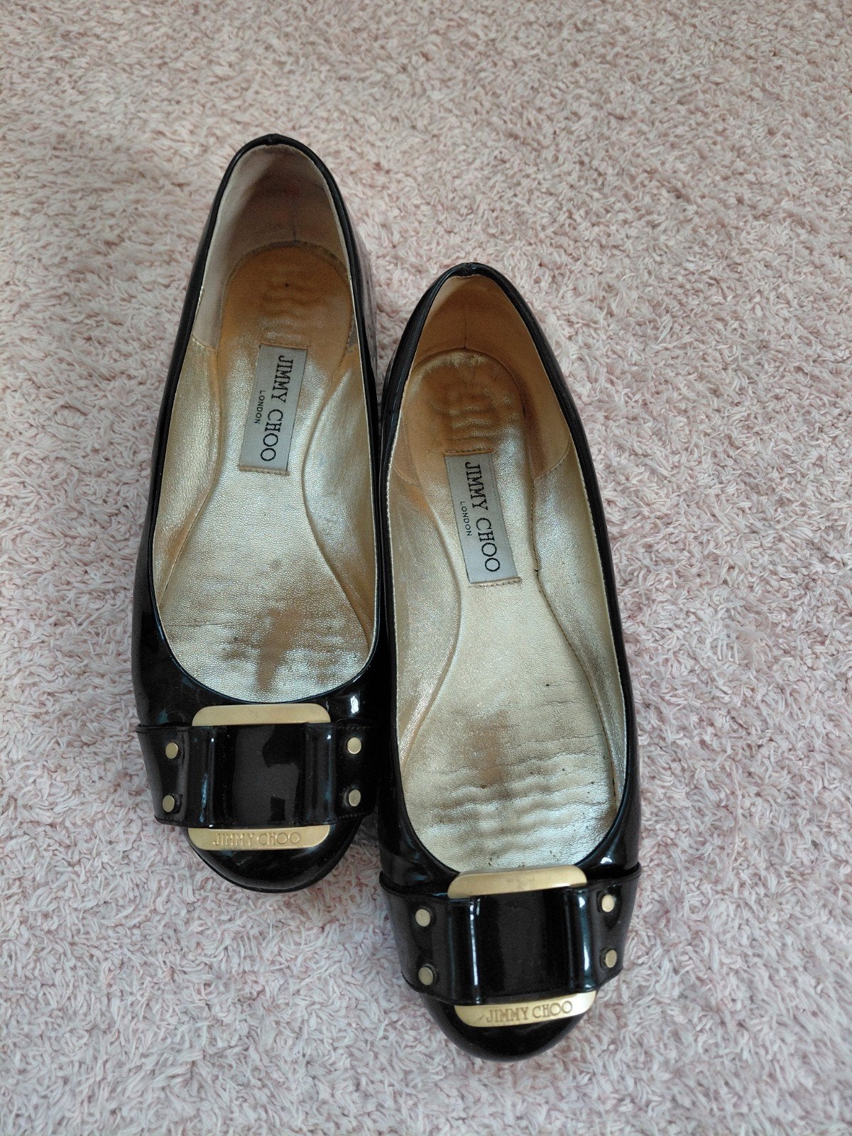 Jimmy Choo Ballerina's Zwart Lakleer Maat 38, Kleding | Dames, Zwart, Jimmy Choo, Gedragen, Ballerina's