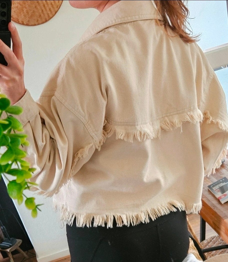 Beige jasje, Maat 38/40 (M), Beige, Ophalen of Verzenden, Zo goed als nieuw