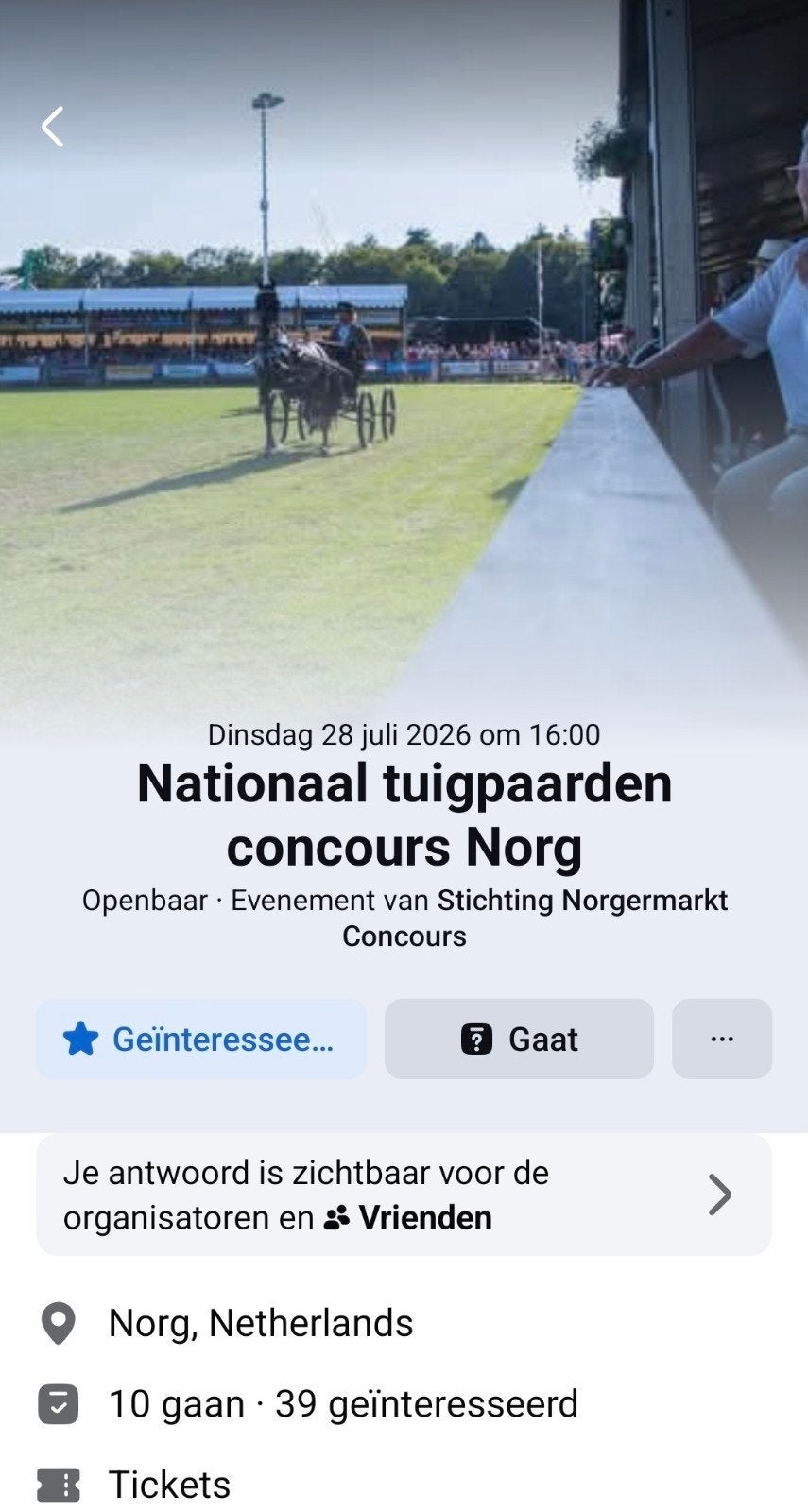 Te koop 2 kaarten voor Dinsdag 28 juli 2026 om 16:00, Twee personen, 3 overnachtingen of meer