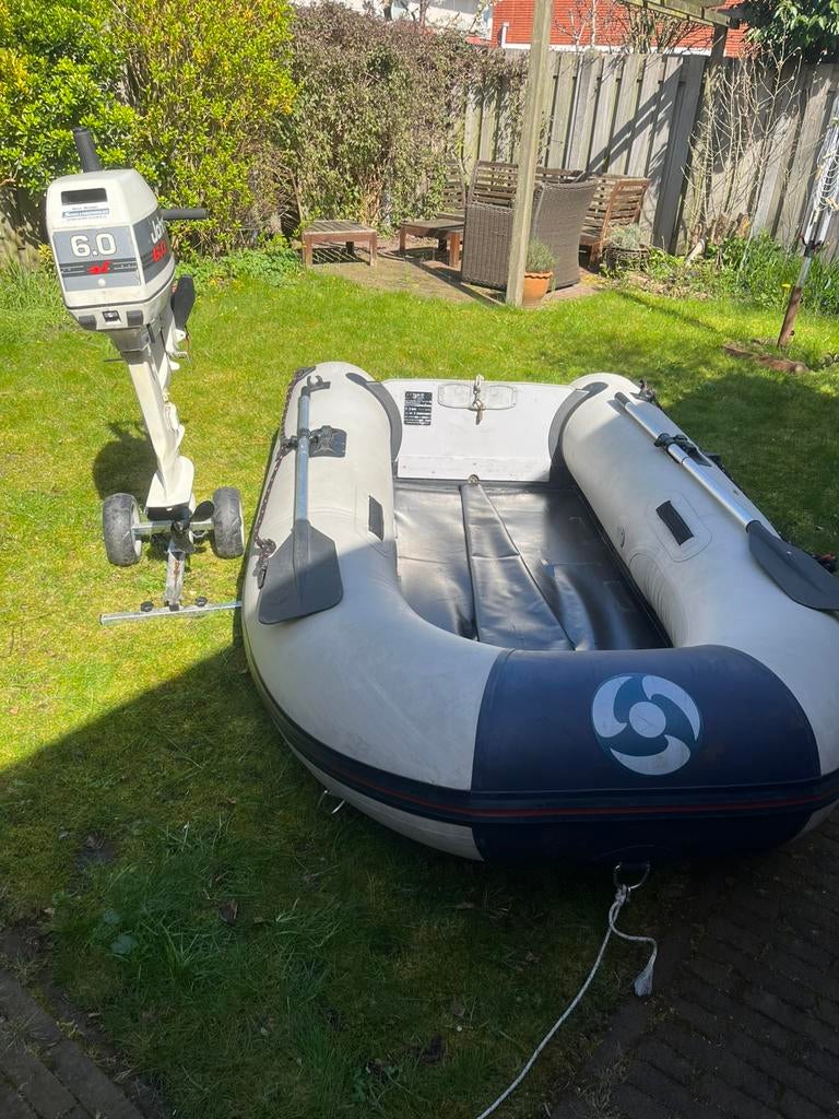 6PK Johnson 2T met YAMAHA Rubberboot met accessoire, Ophalen, Gebruikt