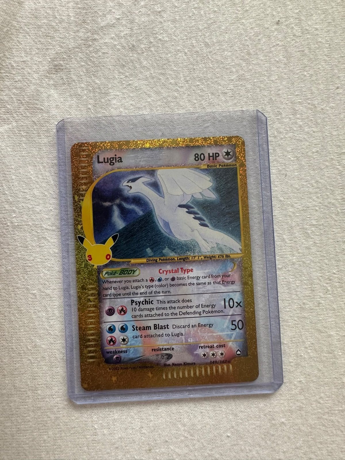 Pokémon Kaart Lugia Celebrations Gold Foil, Ophalen, Zo goed als nieuw, Losse kaart, Foil