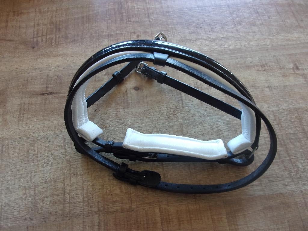 losse gecombineerde neusriem lak wit onderlegd croco look, Dieren en Toebehoren, Paarden en Pony's | Hoofdstellen en Tuigage, Ophalen of Verzenden