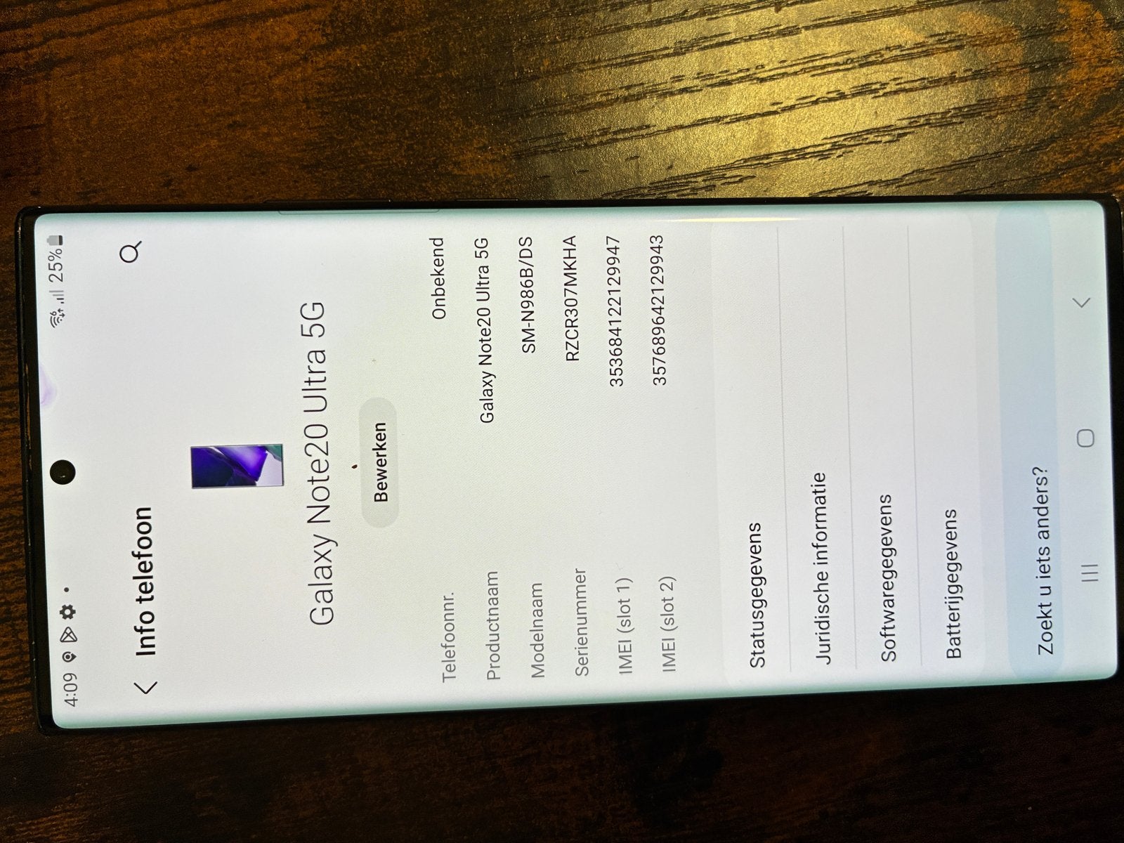 Samsung Galaxy Note 20 Ultra 5G - Achterkant beschadigd, Galaxy Note 20, Gebruikt, Zwart, Touchscreen
