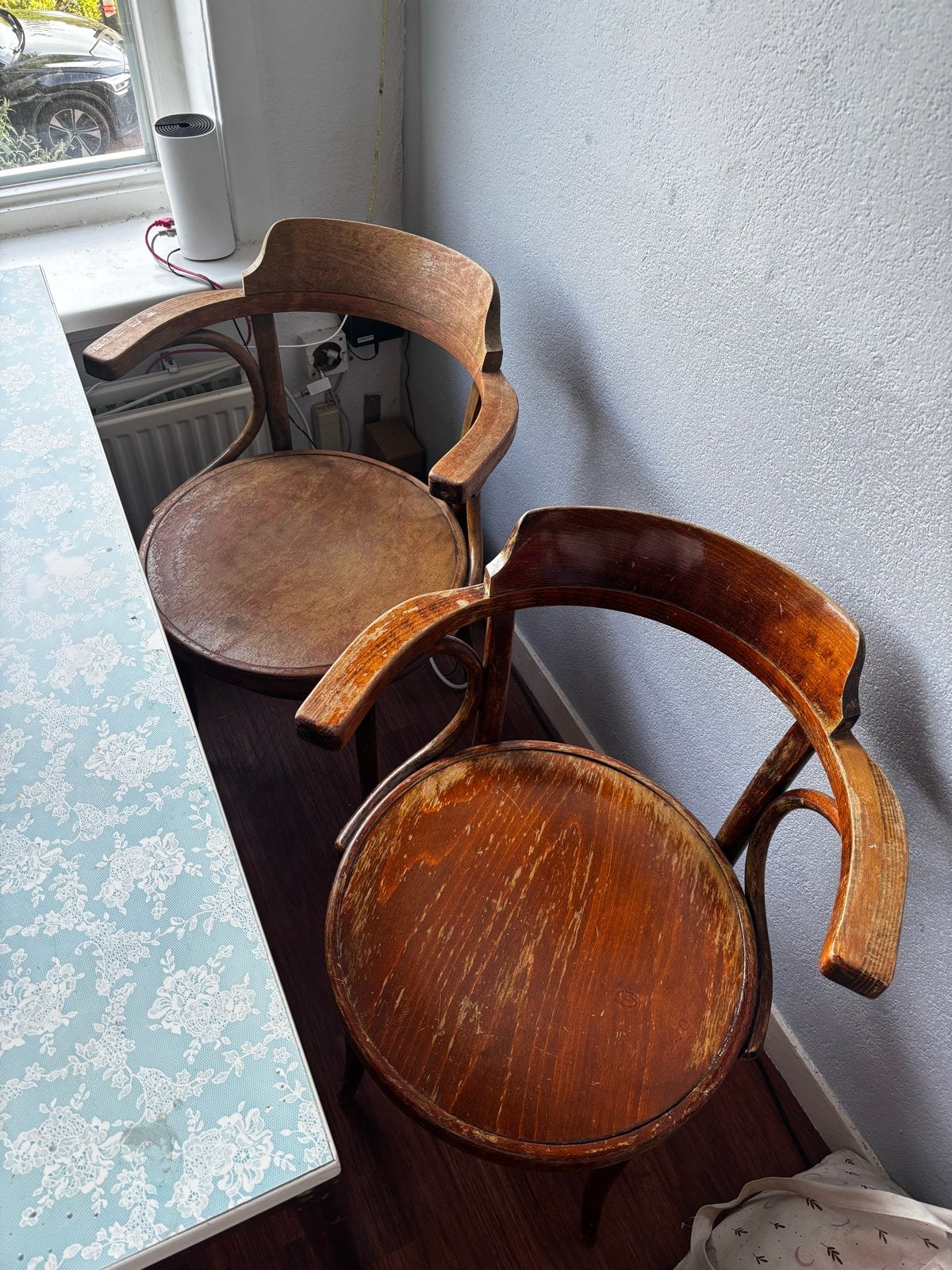 Set van 2 vintage houten stoelen, Ophalen