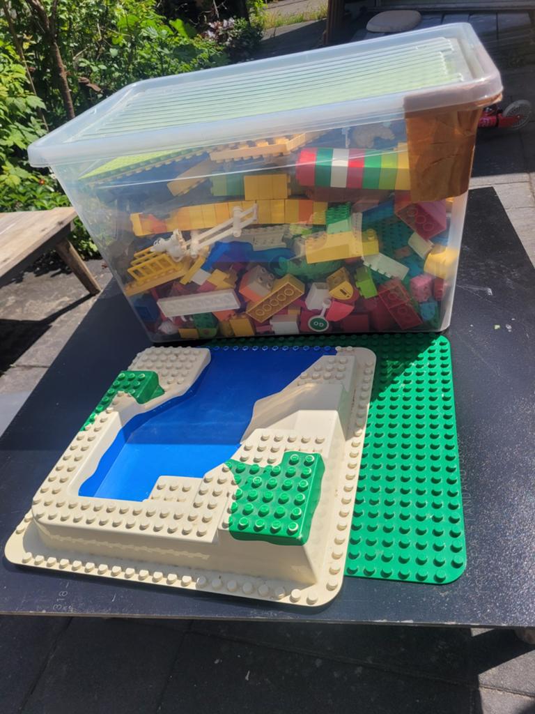 Grote partij LEGO Duplo met diverse platen en onderdelen, Ophalen, Gebruikt