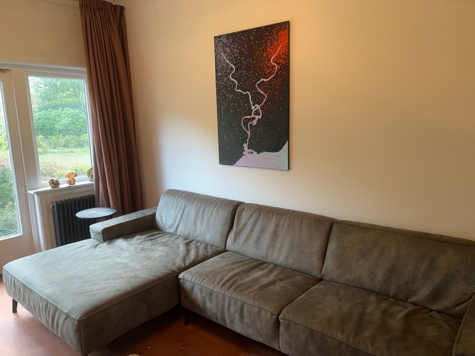 Comfortabele hoekbank - gebruikt, Ophalen, 250 tot 300 cm, Gebruikt, 100 tot 125 cm