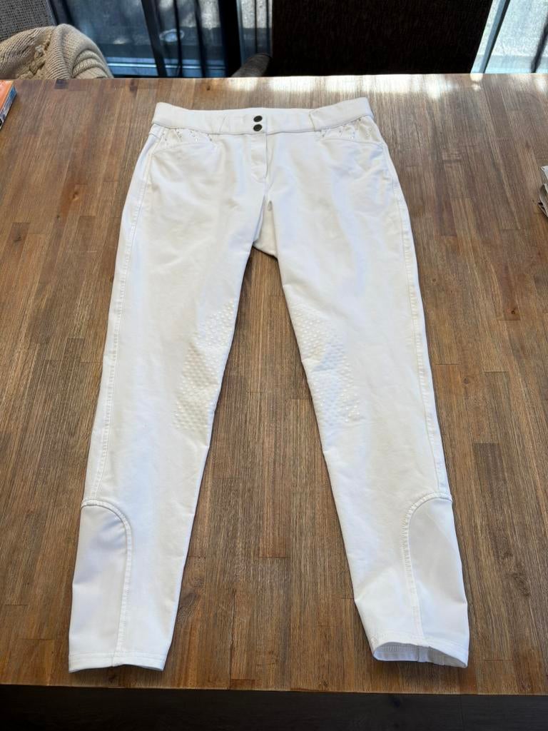 Witte rijbroek Mondoni mt 40, Dieren en Toebehoren, Dressuur, Ophalen of Verzenden, Zo goed als nieuw, Dames