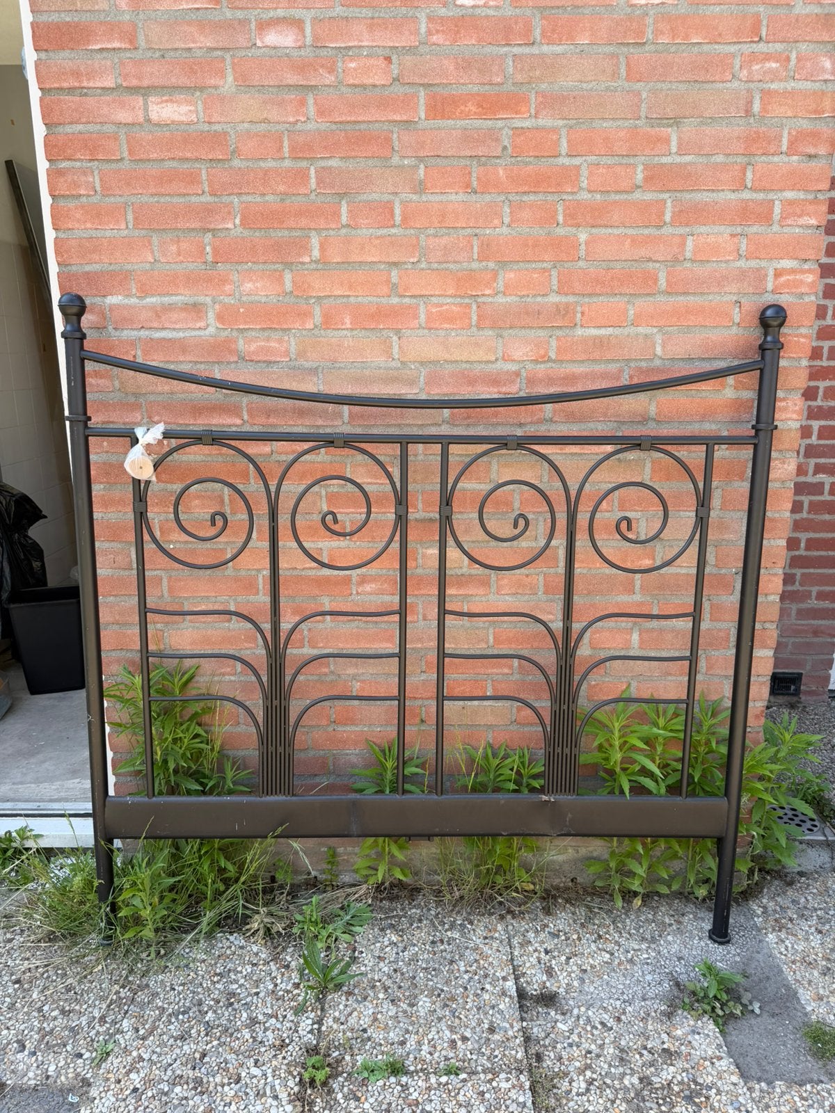 Ikea Noresund Metalen bed frame, Huis en Inrichting, Ophalen, Gebruikt, Zwart, Tweepersoons