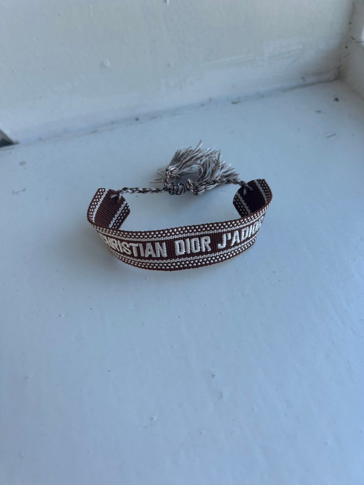 Christian dior j’adior armband geborduurd, Ophalen of Verzenden, Zo goed als nieuw, Kleiner dan 17, Dame