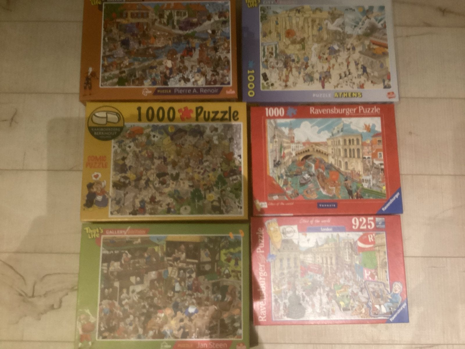 Diverse Legpuzzels: Ravensburger, Comic, Renoir, Jan Steen, Ophalen, 500 t/m 1500 stukjes, Gebruikt, Legpuzzel
