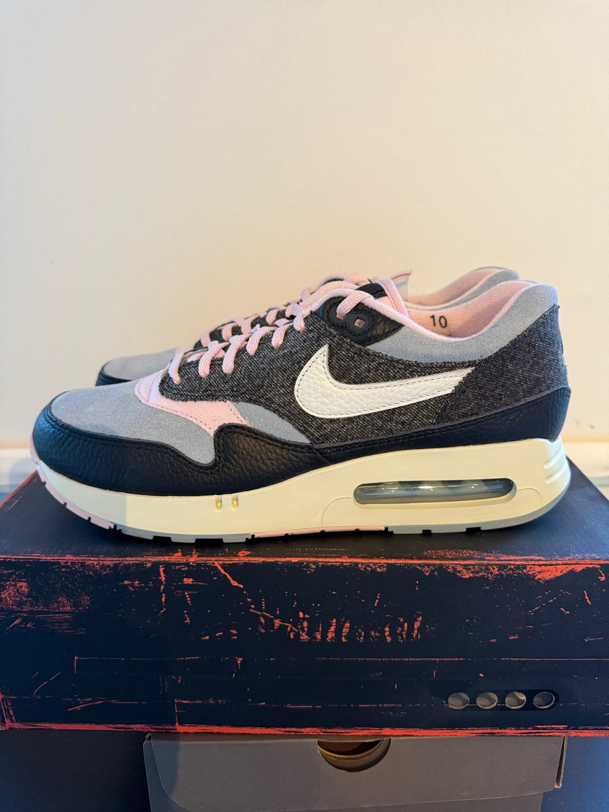 Nike Air Max 1 Big bubble Black Denim - Maat 44, Ophalen of Verzenden, Nieuw, Overige kleuren, Sneakers of Gympen