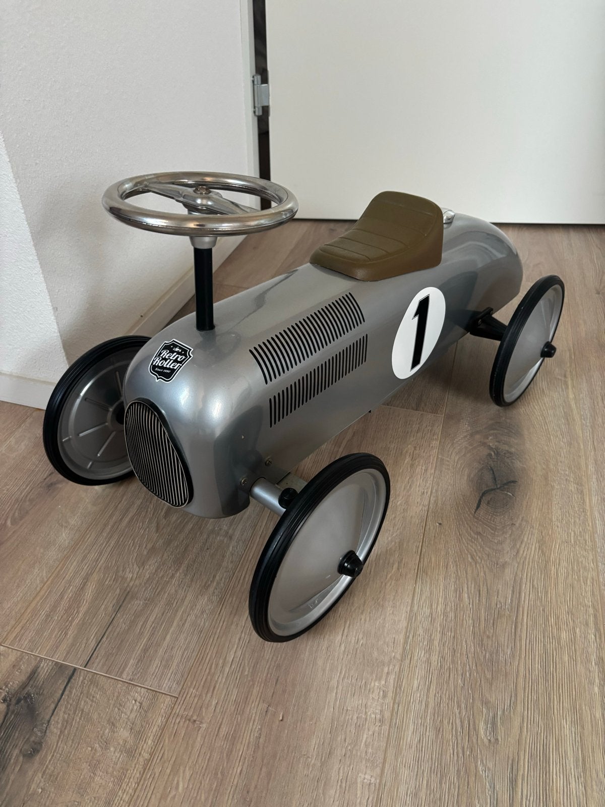 Retro Roller loopauto zilver, Ophalen, Zo goed als nieuw