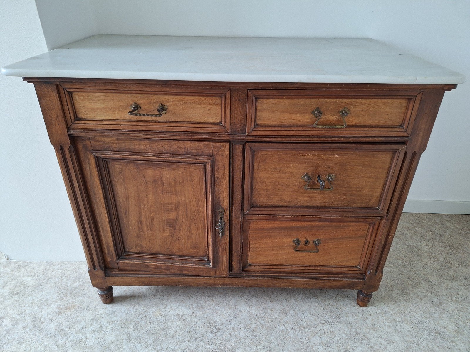 Antieke commode kast met marmeren blad, Antiek en Kunst, Ophalen