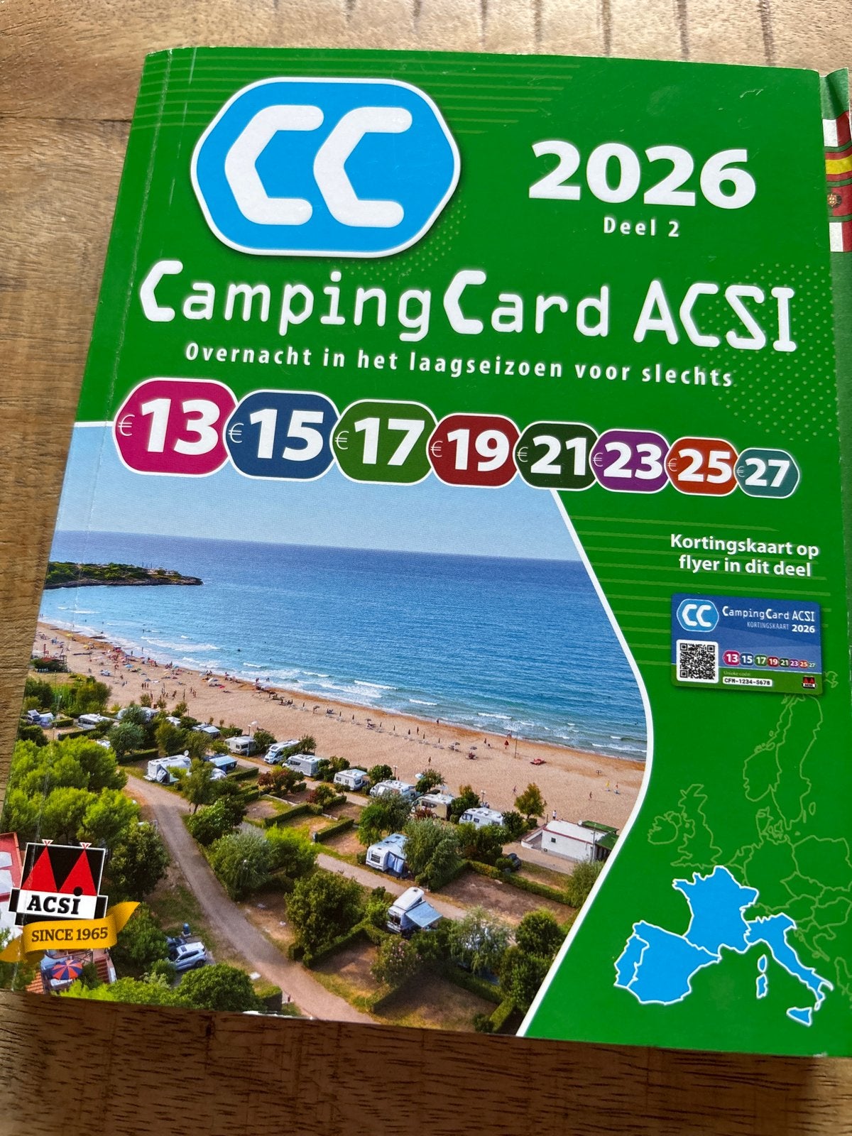 CampingCard ACSI 2026 Deel 2 - Kamperen met korting, Overige merken, Budget, Europa, Ophalen of Verzenden