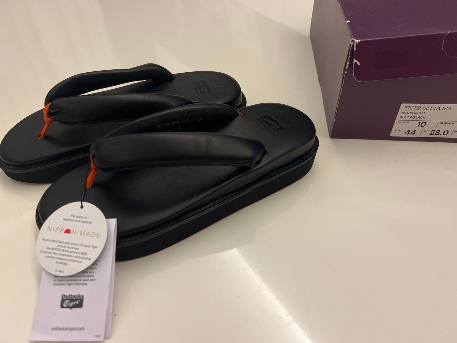 Nieuwe Onitsuka Tiger Setta NM (Nippon Made) Slippers, Kleding | Heren, Ophalen of Verzenden, Nieuw, Zwart