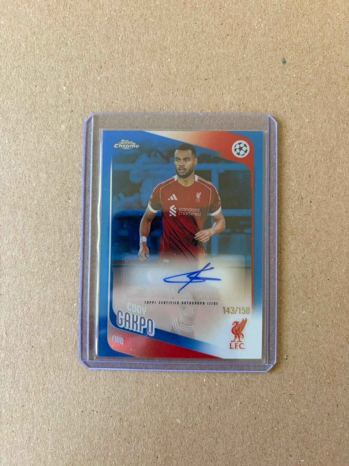 Cody Gakpo Auto /150 Topps Chrome Liverpool Autograph, Ophalen of Verzenden, Nieuw, Buitenlandse clubs, Spelerskaart