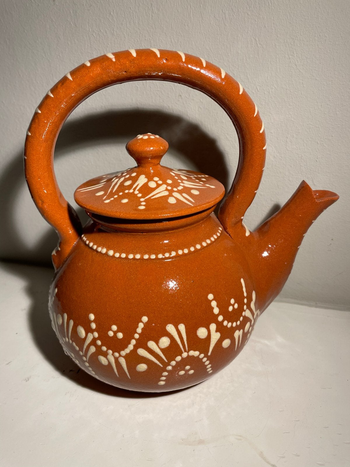 Decoratieve Aardewerken Theepot met Handvat, Ophalen of Verzenden