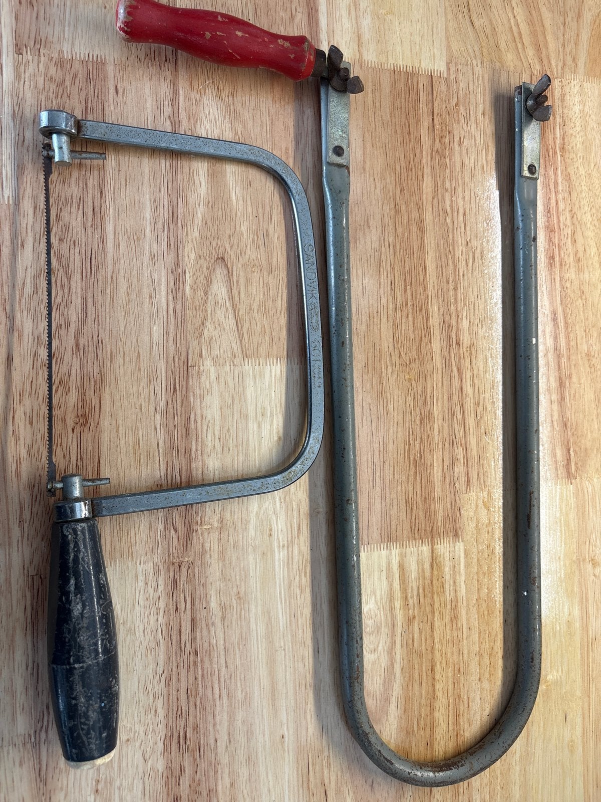 Vintage Sandvik figuurzaag met extra beugel, Ophalen, Gebruikt, Zaag, Overige merken