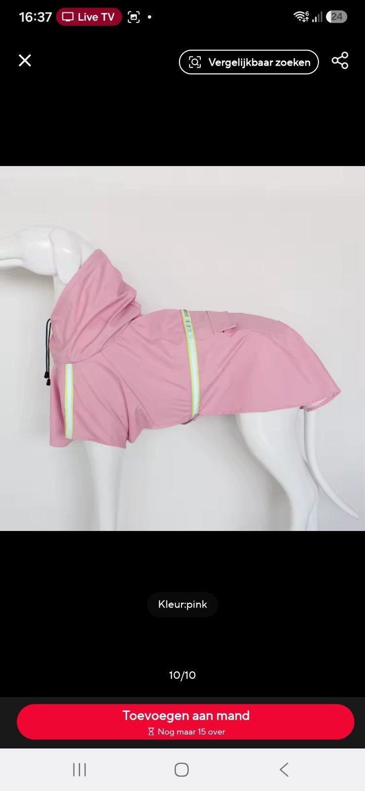Nieuw - Roze regenjas voor hond, Dieren en Toebehoren, Ophalen, Nieuw, Met capuchon