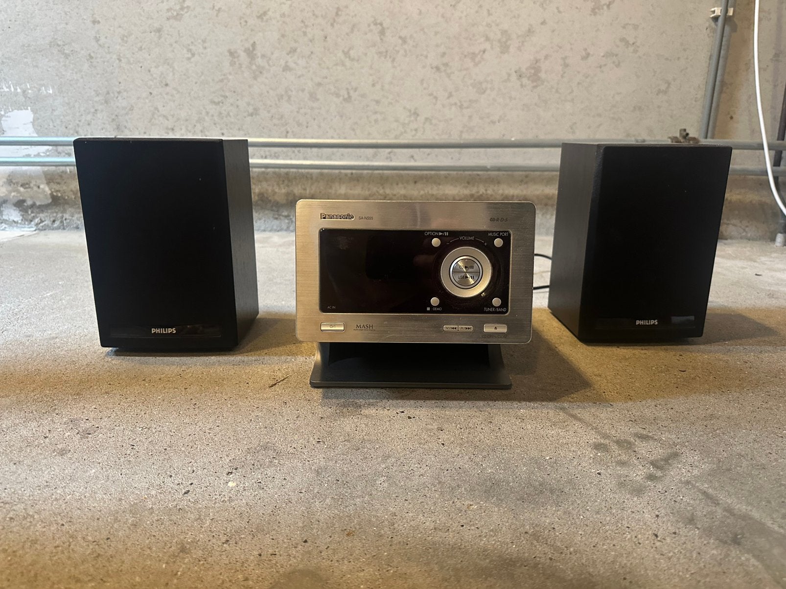 Panasonic CD speler met philips speakers, Ophalen, Zo goed als nieuw, Speakers, Philips