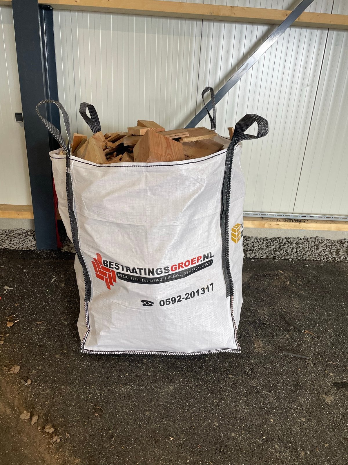 Bigbag hout voor kachel of vuurkorf, Tuin en Terras, Minder dan 3 m³, Ophalen, Overige houtsoorten, Blokken