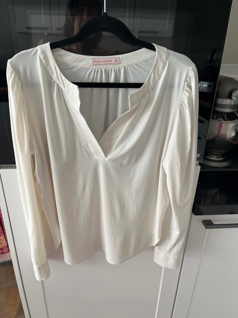 Studio Anneloes Travelstof Blouse Wit XL, Kleding | Dames, Ophalen of Verzenden, Gedragen, Maat 46/48 (XL) of groter, Wit