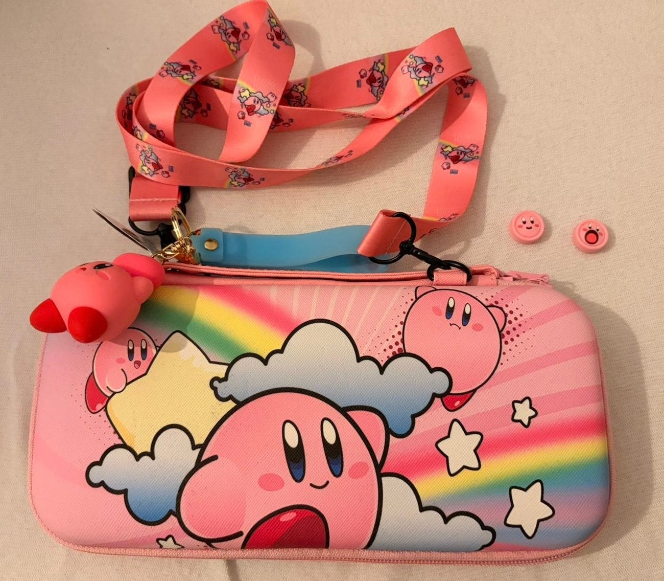 Kirby Nintendo Switch hoesje met accessoires, Nintendo, Ophalen of Verzenden, Zo goed als nieuw, Hoesje