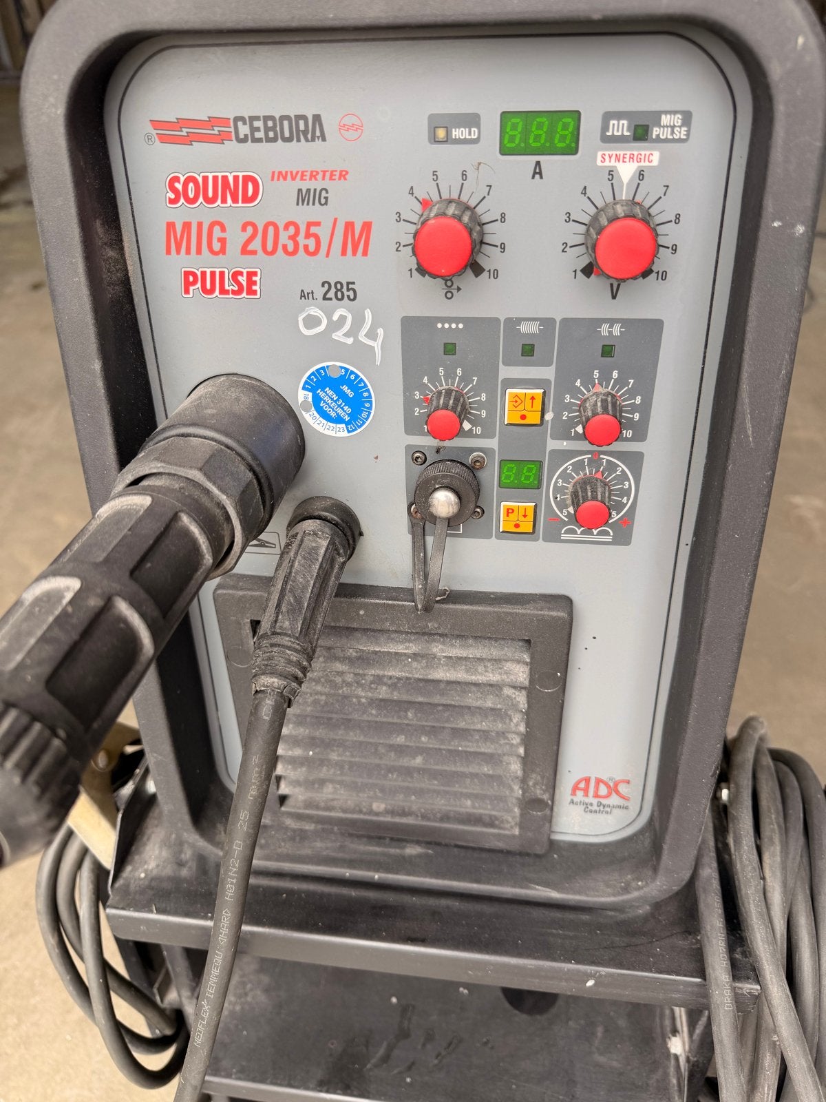 Cebora Sound MIG 2035/M Pulse Inverter Lasapparaat, Ophalen, Gebruikt, 150 tot 250 ampère, Inverter