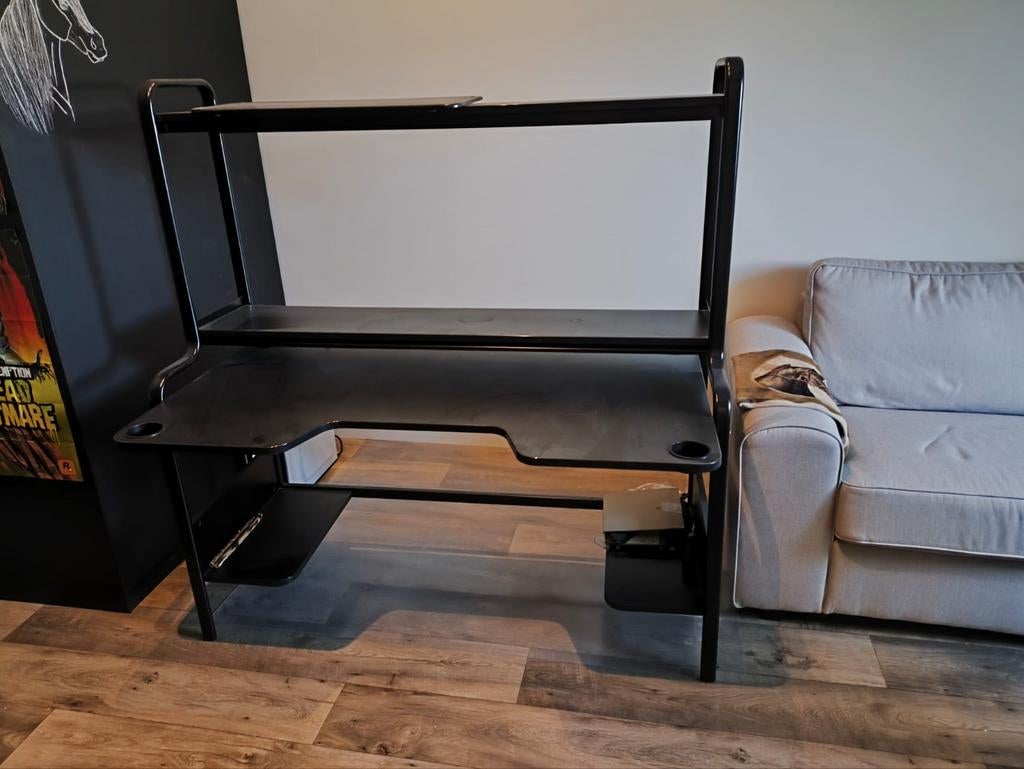 IKEA Fedde Bureau - Zwart Gaming Bureau met Opbergruimte, Ophalen