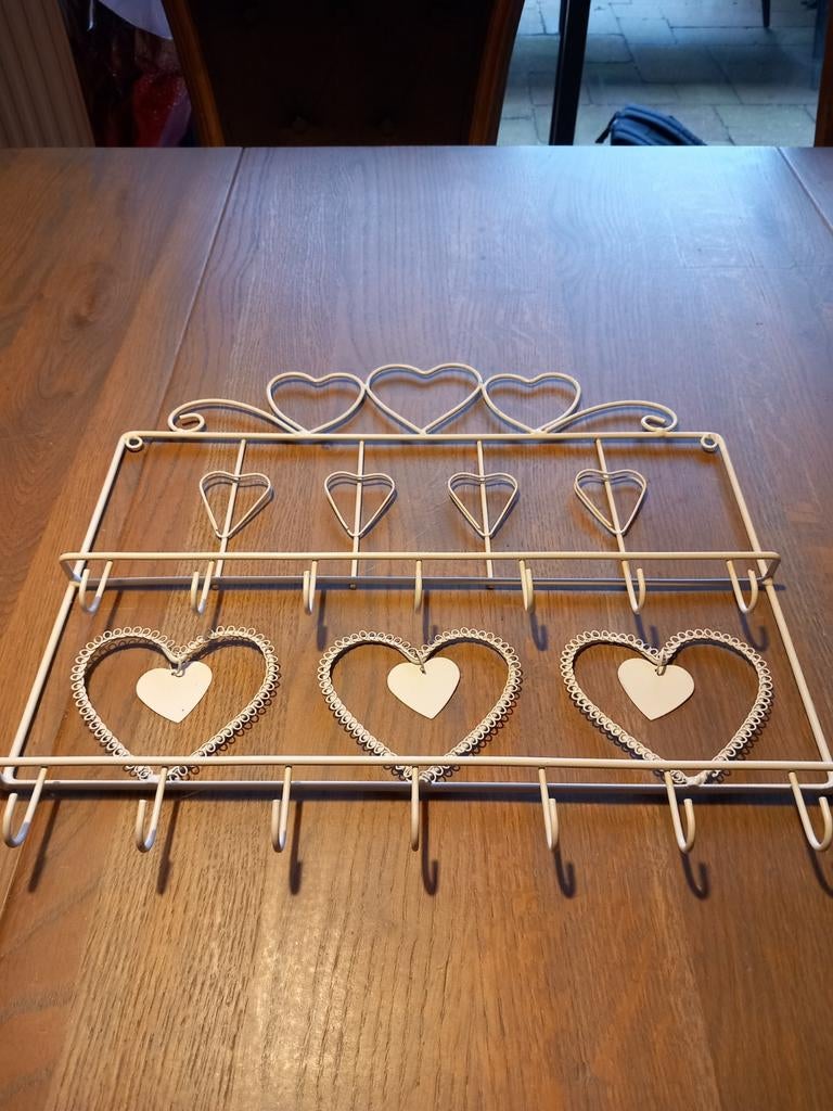 Sierradenrek 14hangers metaal 39x47cm erg leuk, wit, Huis en Inrichting, Woonaccessoires | Kapstokken, Ophalen of Verzenden, Metaal