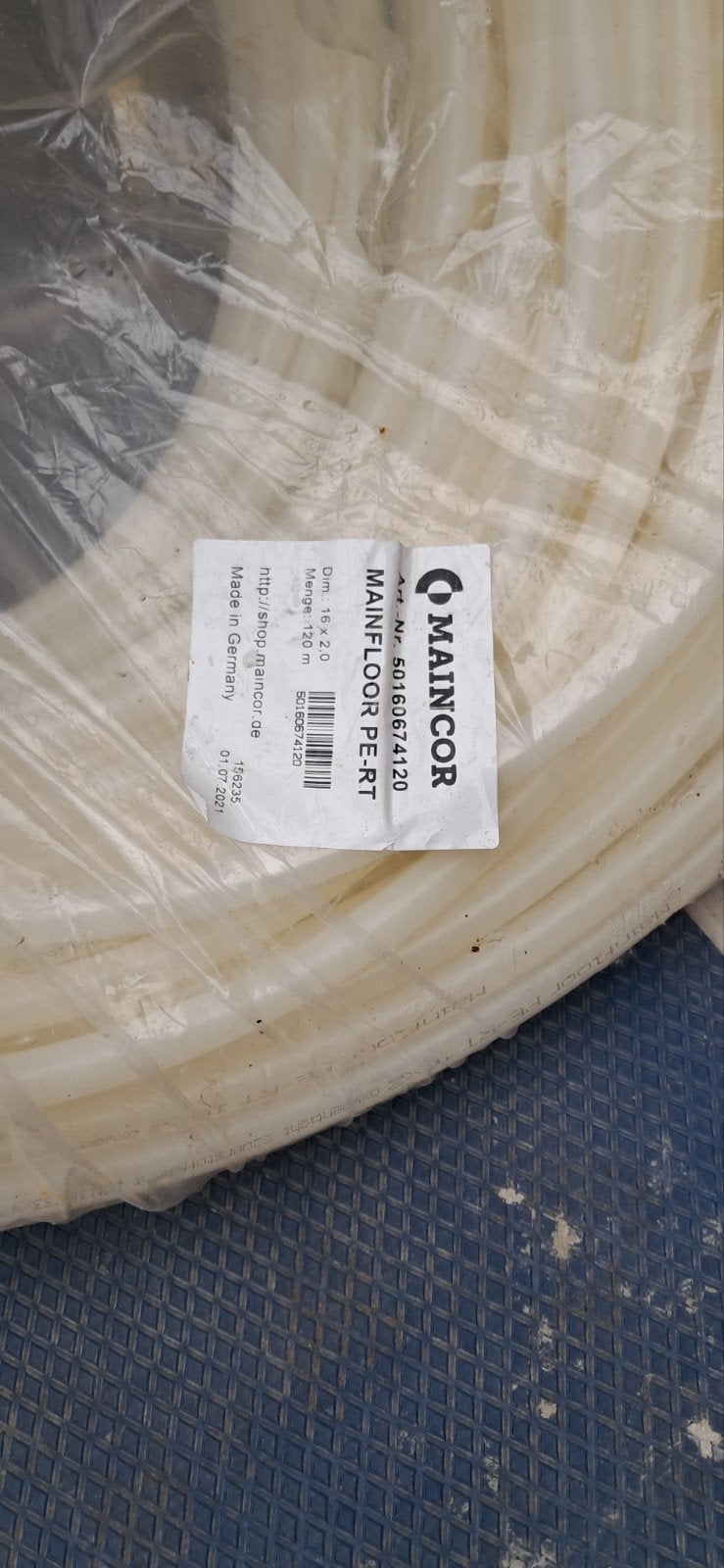 Mainfloor PE-RT 16x2 vloerverwarmingsbuis 120m, Doe-het-zelf en Verbouw, Buizen en Afvoer, Ophalen, Pvc, Minder dan 20 mm, 6 meter of meer