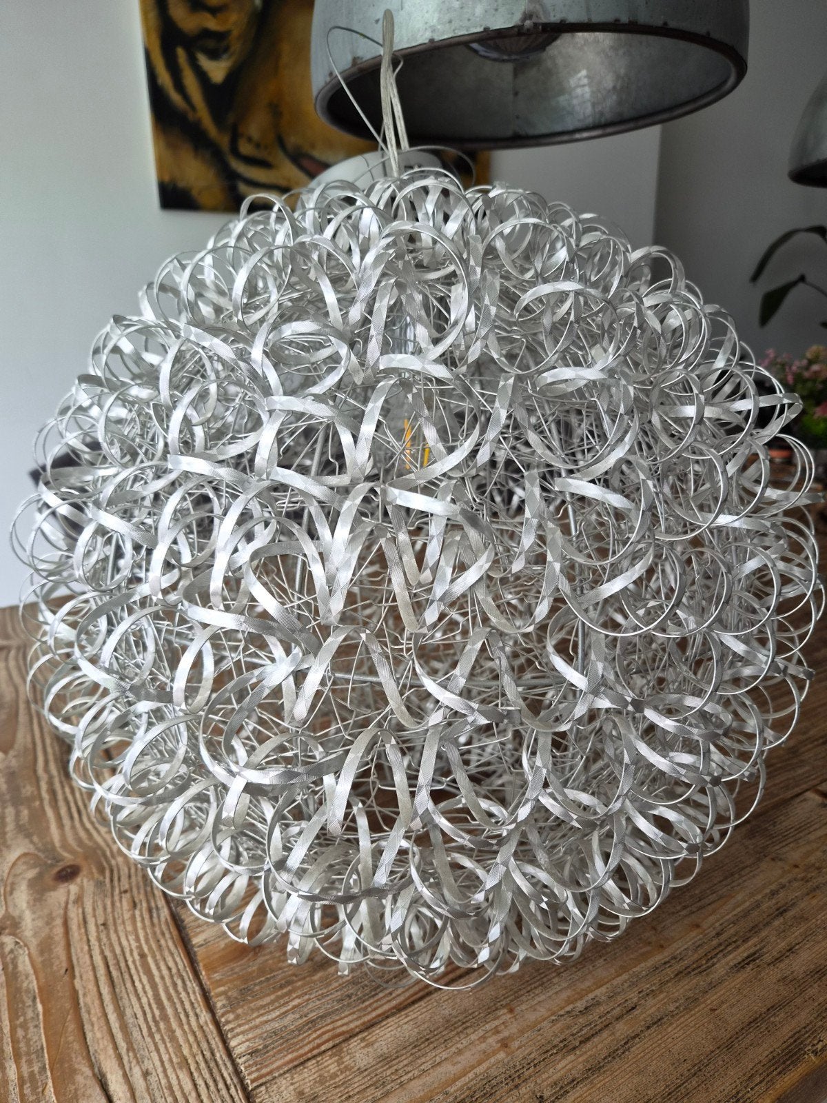 Moderne Lucide hanglamp, zilverkleurig, E27 fitting, Ophalen, Zo goed als nieuw, Metaal, E27 (groot)
