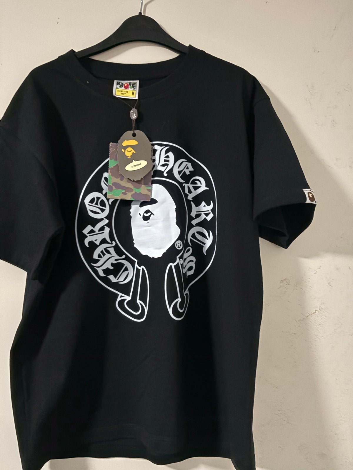 Nieuw Bape x Chrome Hearts Zwart T-shirt, Ophalen of Verzenden, Nieuw, Maat 46 (S) of kleiner, Zwart