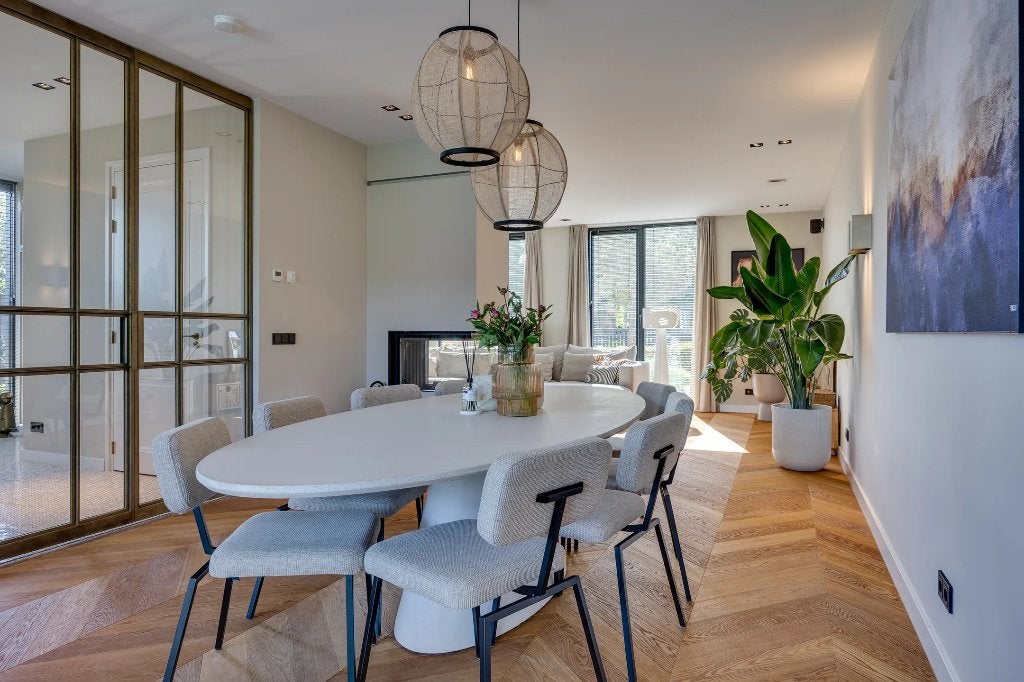 Eettafel Stone wit, Huis en Inrichting, Ophalen, Overige materialen, 100 tot 150 cm, 200 cm of meer