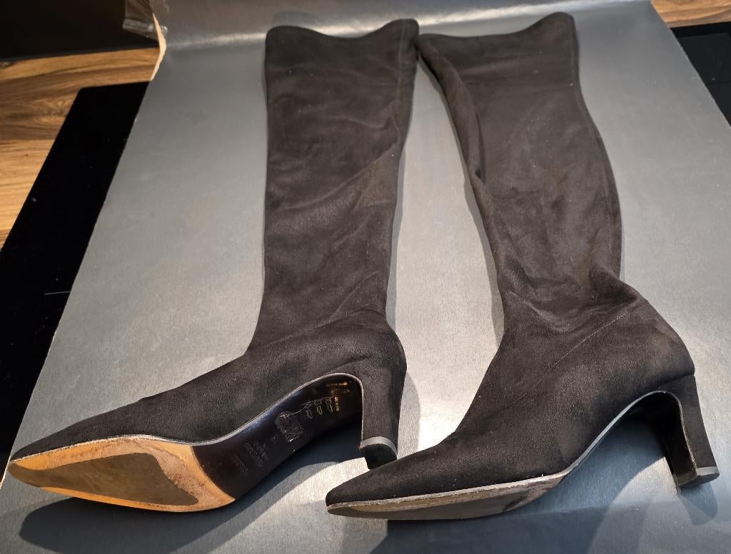 Panara stretch laars met hak 6.5 cm schacht van 55 cm, Kleding | Dames, Schoenen, Hoge laarzen, Panara, Zwart, Ophalen of Verzenden