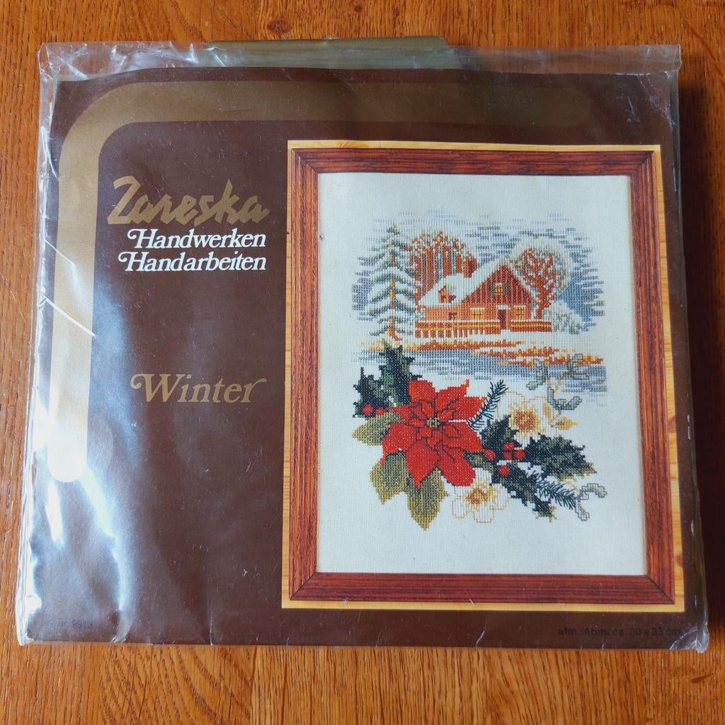 Zareska Handwerken Winter Borduurpakket - Compleet 30x35cm, Ophalen of Verzenden, Nieuw, Handborduren, Borduurpakket