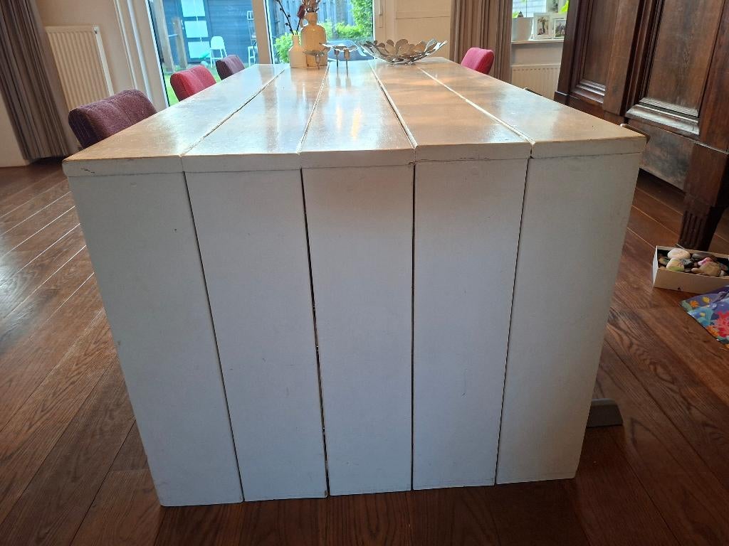 Mooie robuuste eetafel (steigerhout), Huis en Inrichting, Tafels | Eettafels, Ophalen, Gebruikt, 200 cm of meer, 50 tot 100 cm