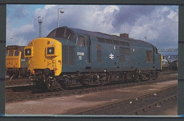 Locomotief Lok 37 035 Foto-Ansichtkaart Trein t-51 jdu, Verzenden, Zo goed als nieuw, Trein, Kaart of Prent