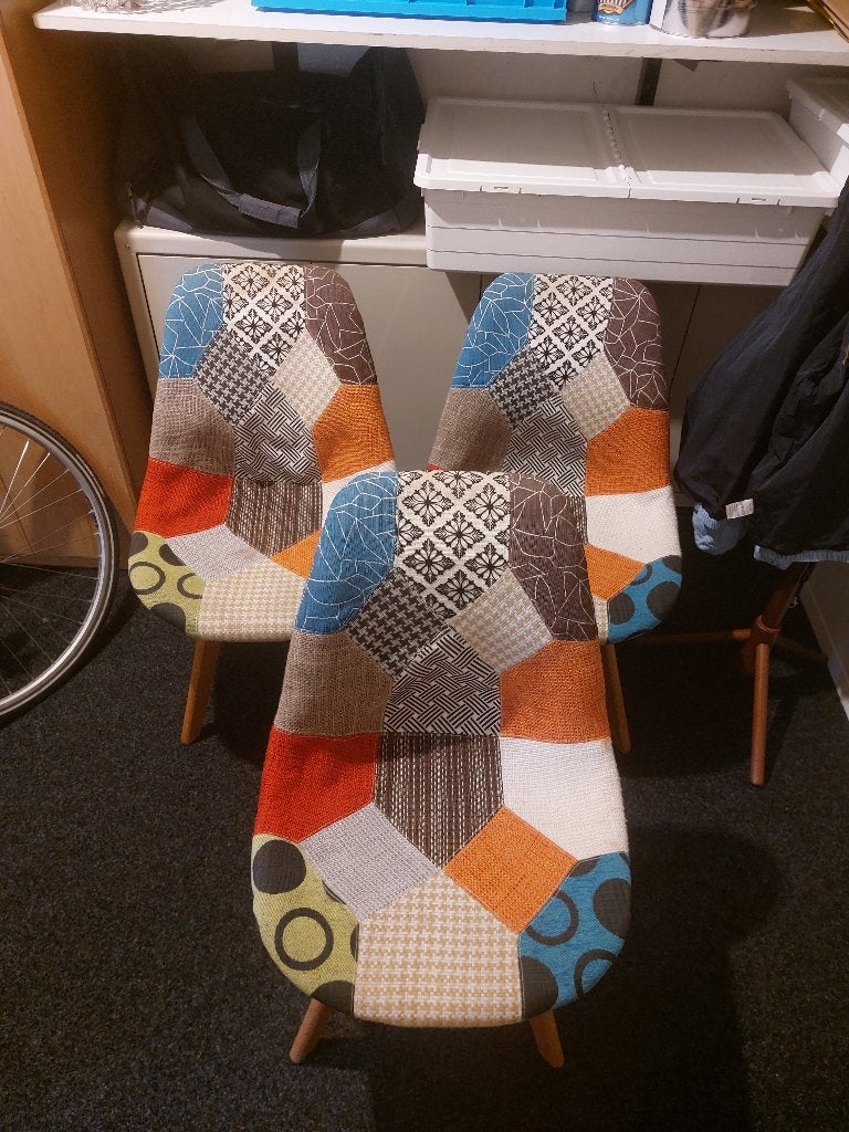 Gratis 3 stoelen, Huis en Inrichting, Stoelen, Ophalen, Gebruikt, Overige kleuren, Drie