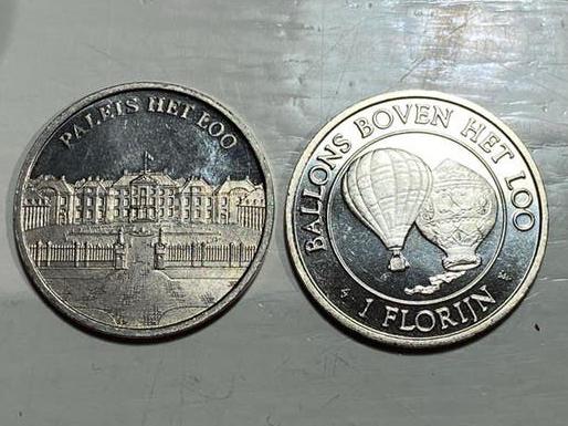 1 Florijn munt Paleis Het Loo Apeldoorn - Ballons Boven Het, Postzegels en Munten, Munten | Nederland, Ophalen of Verzenden, 1 gulden