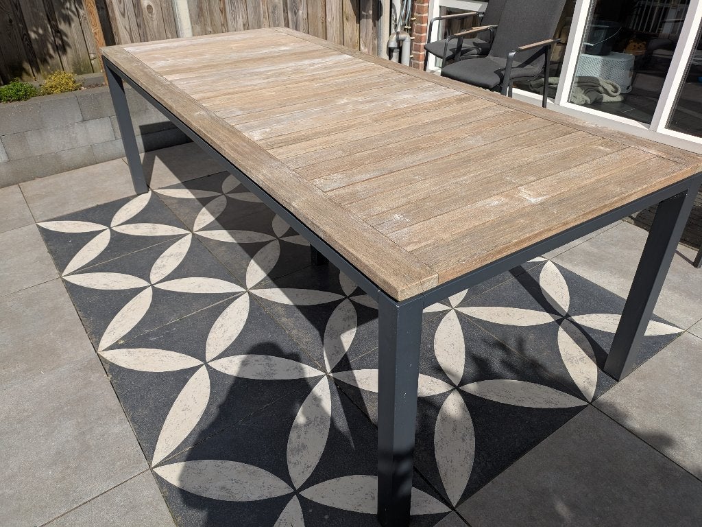 Bellagio Linosa dining tuintafel 240x100x75cm (teak), Ophalen, Gebruikt, Rechthoekig, Teakhout