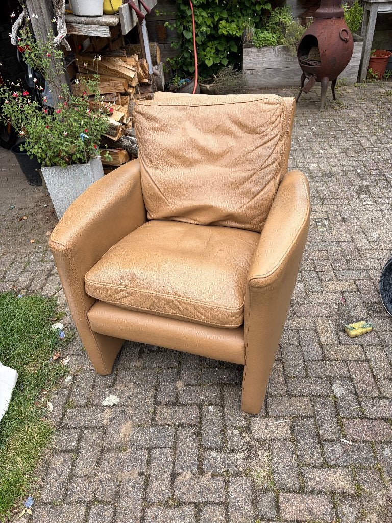 leren fauteuil, Ophalen, Gebruikt, Modern, 50 tot 75 cm