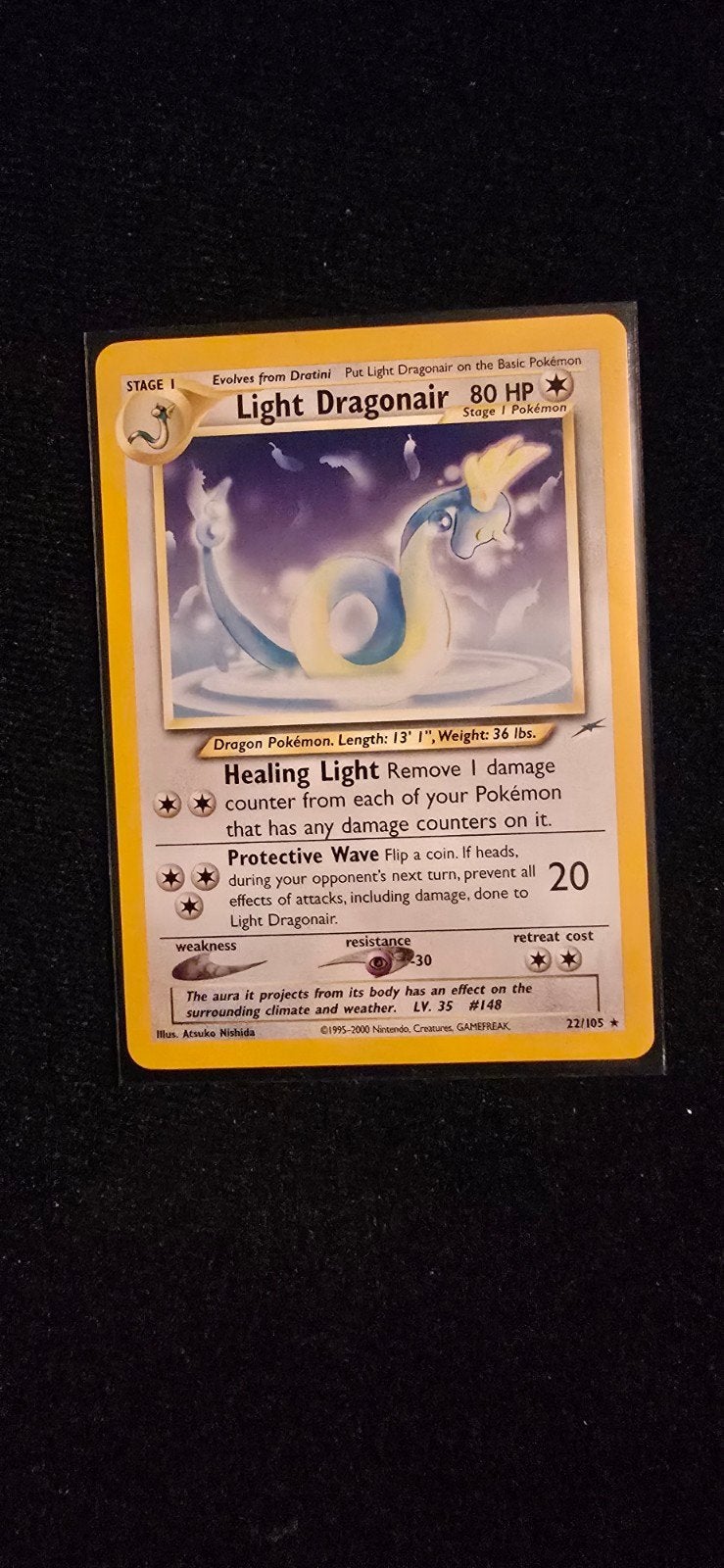 Light Dragonair Pokémon Kaart (22/105) - Neo Destiny, Ophalen of Verzenden, Zo goed als nieuw, Losse kaart