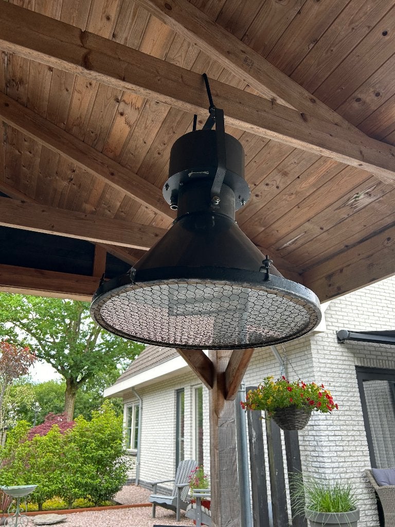 Industriële lamp, Huis en Inrichting, Lampen | Hanglampen, Ophalen, Gebruikt, E27 (groot), Metaal